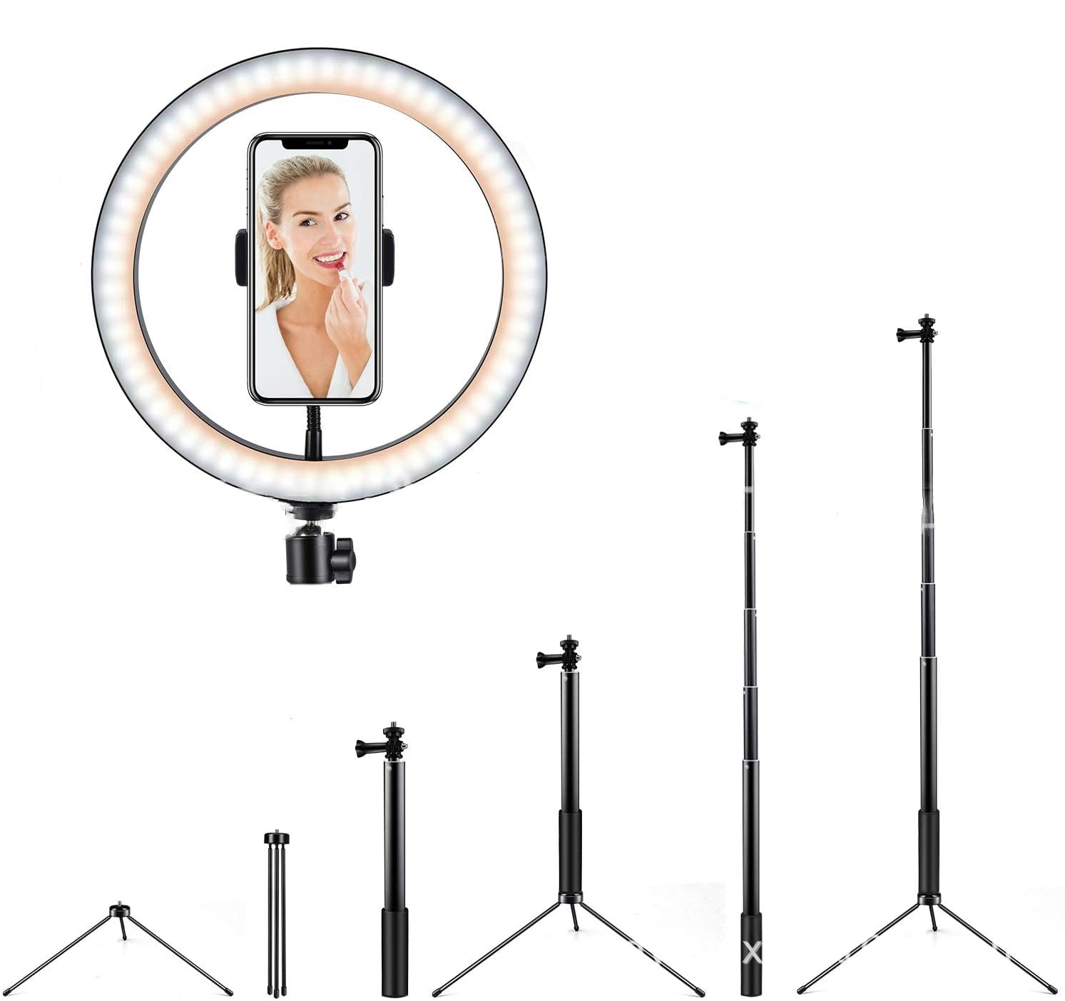 Illuminate Your Creativity with the Compatible with Apple 10 LED Ring Light Tripod Stand