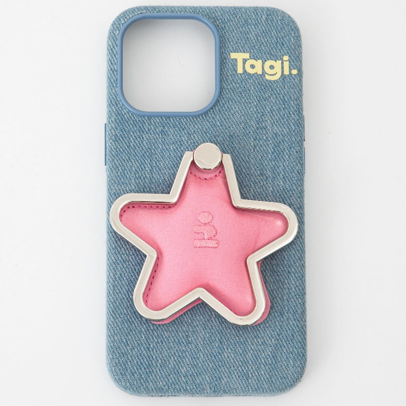 Embroidered Leather Denim Five-pointed Star