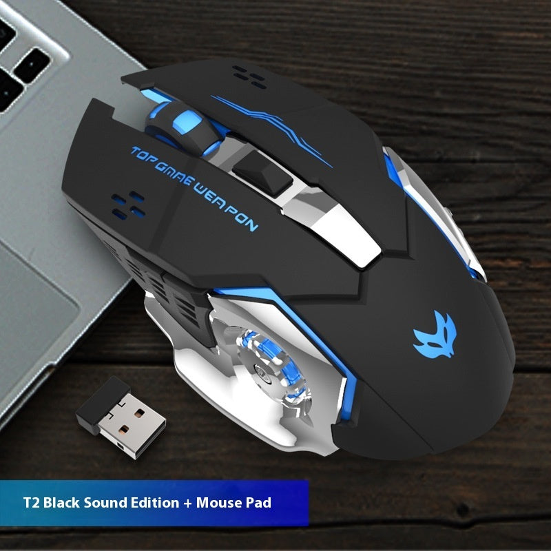 Wireless Mute Luminous Machinery Mouse