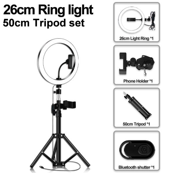 Floor-Standing Portable Tripod Fill Ring Light