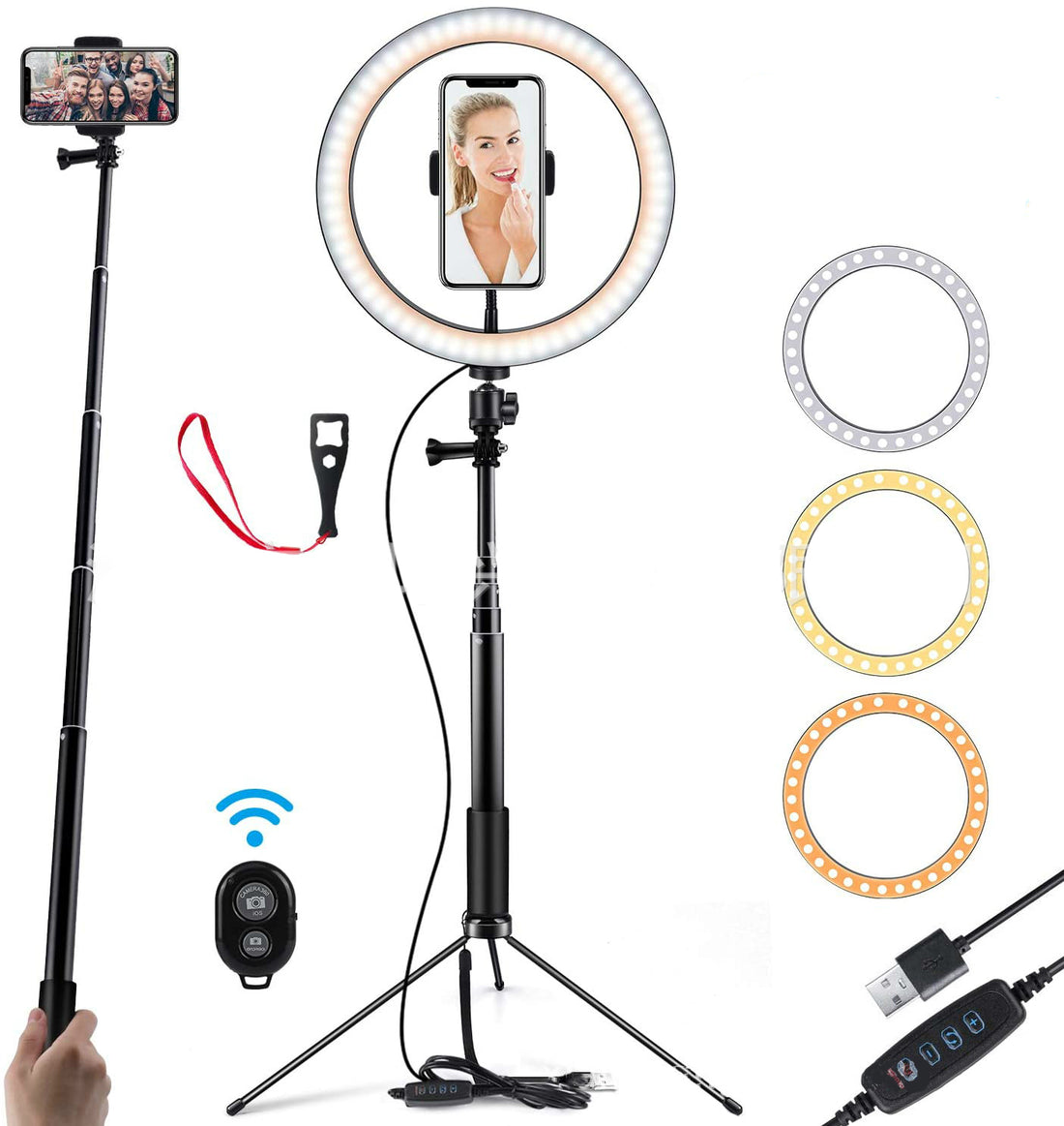 Compatible with Apple 10 LED Ring Light Tripod Stand