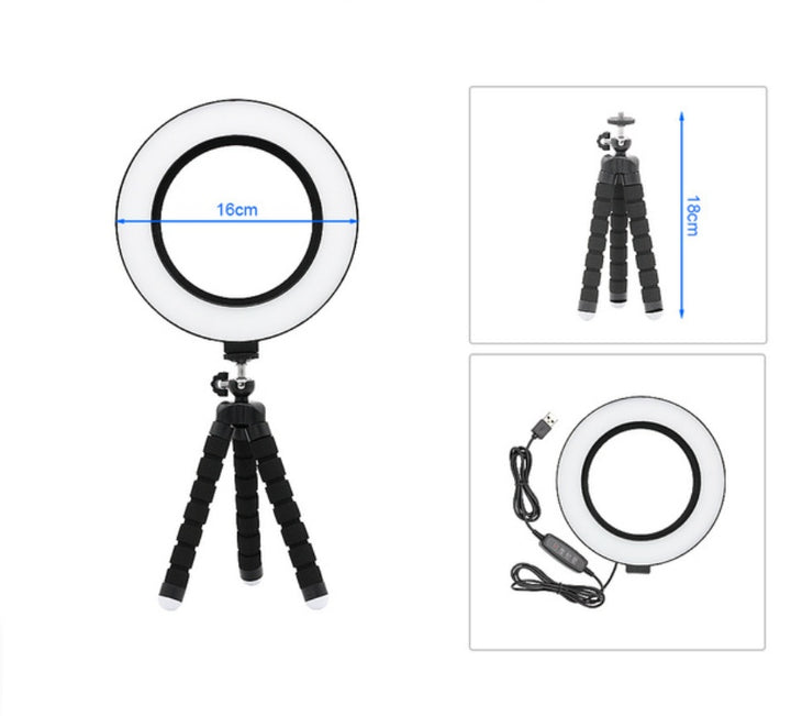 Octopus Tripod 6 Inch Ring Light