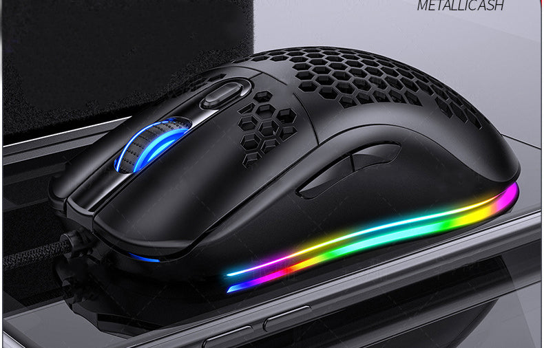 Mechanical Wired Gaming Mouse With RGB Glow