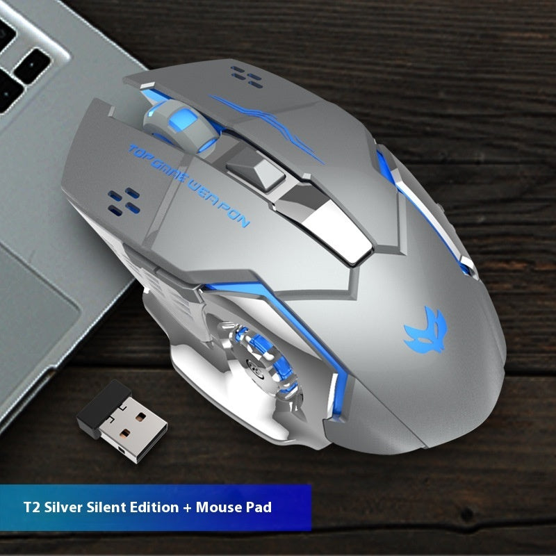 Wireless Mute Luminous Machinery Mouse