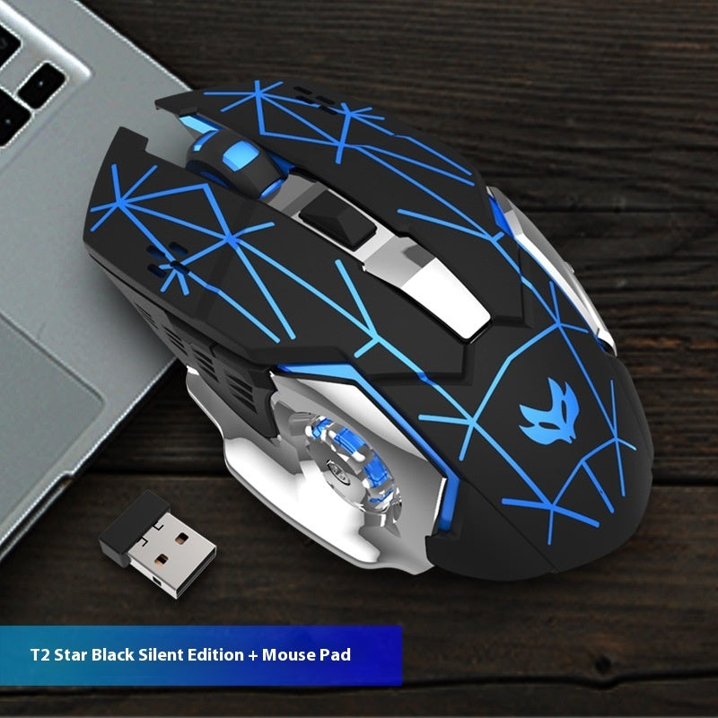 Wireless Mute Luminous Machinery Mouse