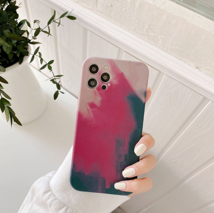 Oil Painting Gradient Geometry Soft Silicone Cases