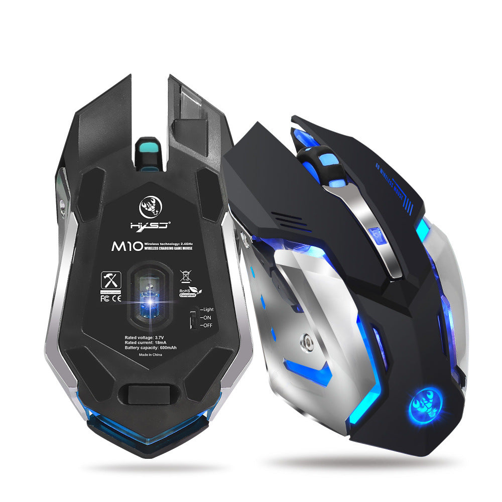 Wireless 2.4GPI gaming glowing mouse