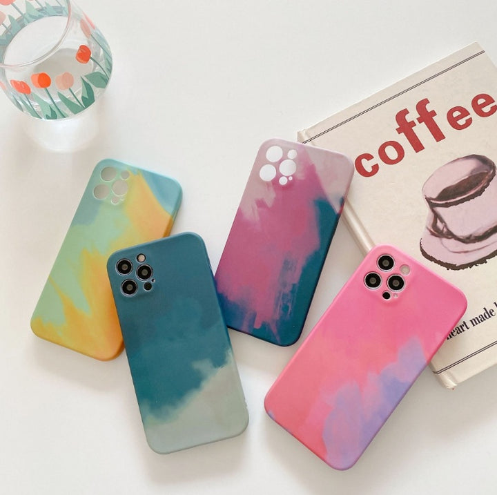 Oil Painting Gradient Geometry Soft Silicone Cases