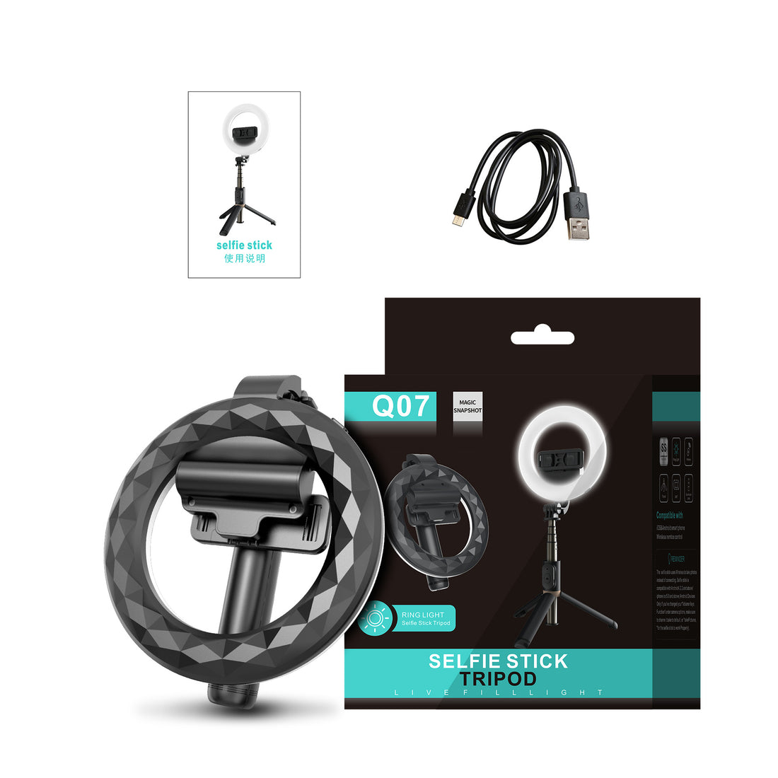 Bluetooth Ring LED Fill Light Tripod