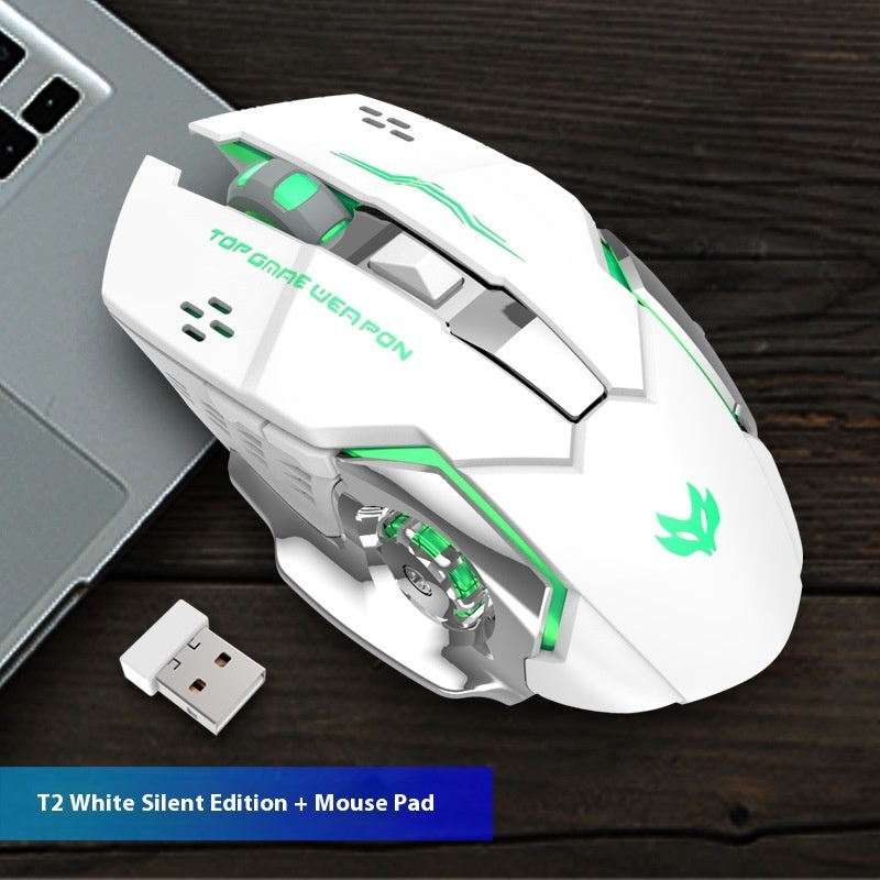 Wireless Mute Luminous Machinery Mouse