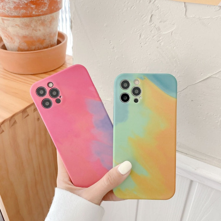 Oil Painting Gradient Geometry Soft Silicone Cases