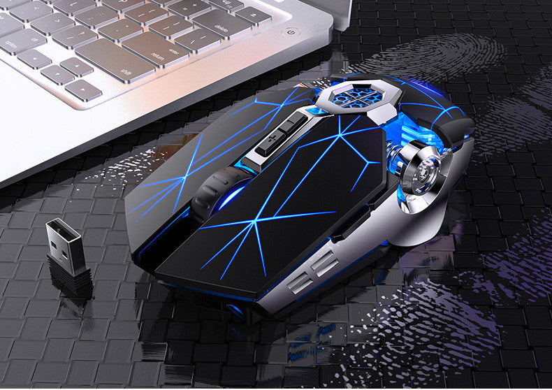 Silver carving ghost gaming mechanical mouse