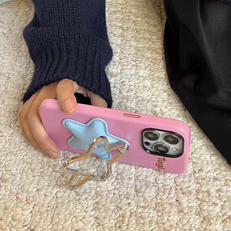 Embroidered Leather Denim Five-pointed Star