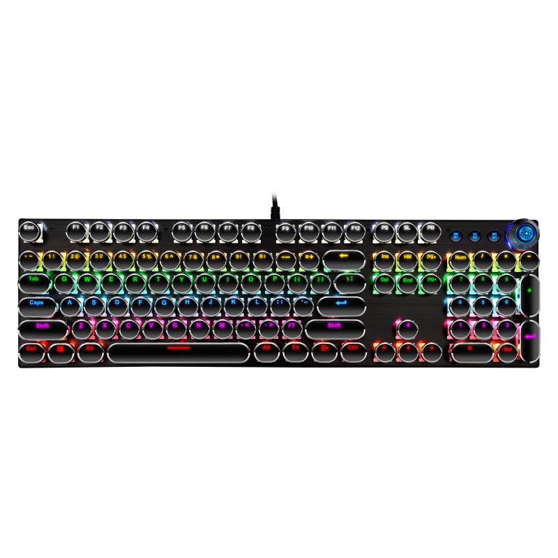 104-key Multimedia Green Axis Wired Gaming Keyboard